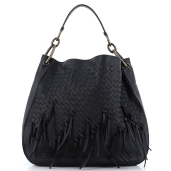 Bottega Veneta Loop Shoulder Bag Fringe Intrecciato Nappa Large