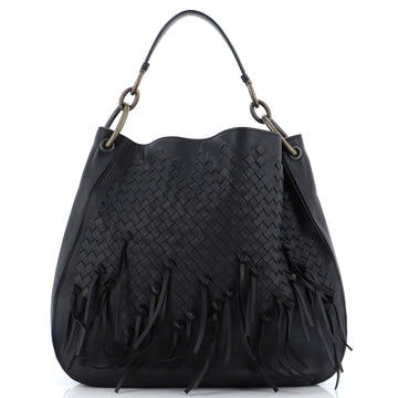 Bottega Veneta Loop Shoulder Bag Fringe Intrecciato Nappa Large