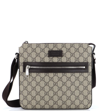 Gucci Front Zip Messenger GG Coated Canvas Medium