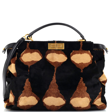 Fendi Peekaboo Bag Printed Pony Hair Large