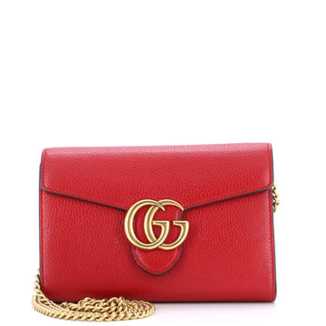 Gucci GG Marmont Chain Wallet Leather Mini