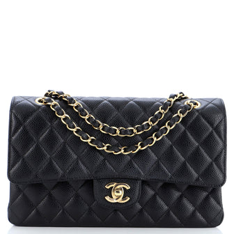 Chanel Classic Double Flap Bag Quilted Caviar Medium