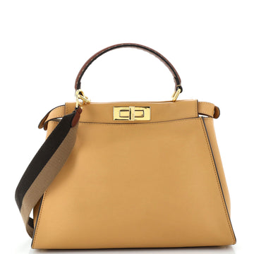 Fendi Peekaboo Bag Rigid Leather with Strap You Shoulder Strap Regular