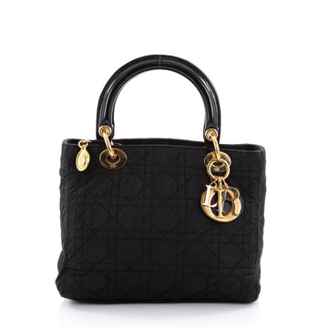 Christian Dior Lady Dior Handbag Cannage Quilt Nylon black 2460606