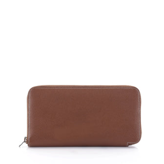 Hermes Azap Zip Around Wallet Silk'in Epsom Long Brown 2460608