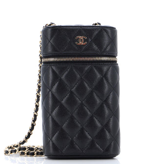 Chanel Classic Vanity Phone Holder with Chain Quilted Caviar