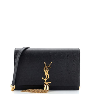 Saint Laurent Classic Monogram Tassel Crossbody Bag Grainy Leather Small