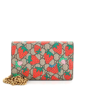 Gucci Chain Wallet Printed GG Coated Canvas