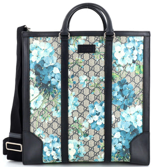 Gucci Convertible Tote Blooms Print GG Coated Canvas Tall