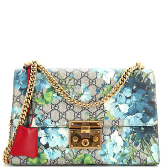 Gucci Padlock Shoulder Bag Blooms Print GG Coated Canvas Medium