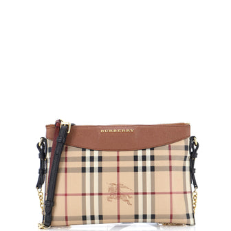 Burberry Peyton Crossbody Bag Haymarket Coated Canvas