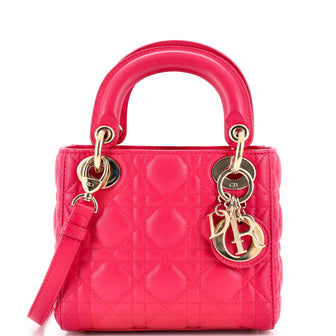 Christian Dior Lady Dior Bag Cannage Quilt Lambskin Mini