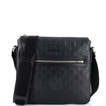 Gucci Signature Zip Messenger Bag Guccissima Leather Small
