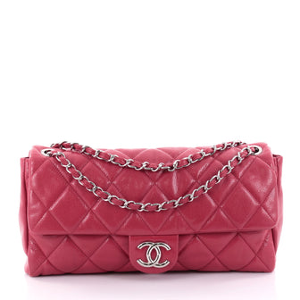 Chanel Nature Flap Bag Quilted Glazed Caviar Large Pink 2461601