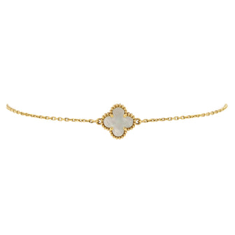 Van Cleef & Arpels Sweet Alhambra Bracelet 18K Yellow Gold and Mother of Pearl