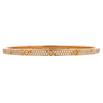 Cartier Love Bracelet 18K Rose Gold with Pave Diamonds Small