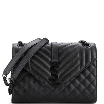 Saint Laurent Classic Monogram Envelope Satchel Mixed Matelasse Leather Medium