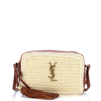 Saint Laurent Lou Camera Bag Woven Raffia Small