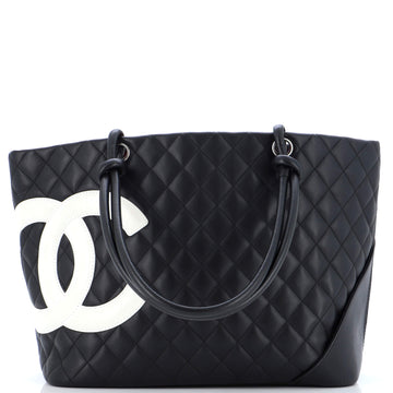 Chanel Cambon Tote Quilted Leather Large