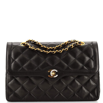 Chanel Vintage Two Tone CC Flap Bag Quilted Lambskin Medium