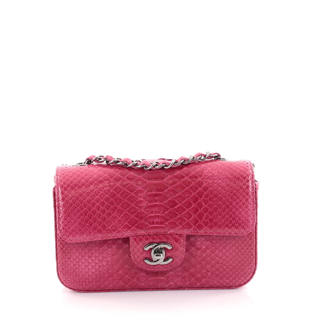 Chanel Python Classic Flap Small Bag A1116 Black 2018