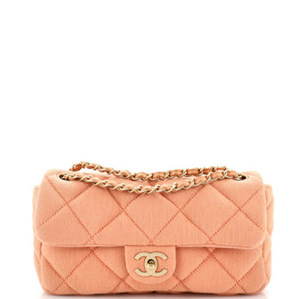 Chanel CC Flap Bag Quilted Jersey East West