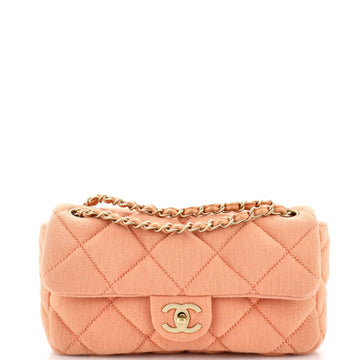 Chanel CC Flap Bag Quilted Jersey East West