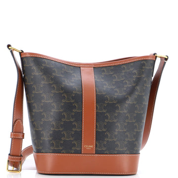 Celine Bucket Bag Triomphe Coated Canvas Small