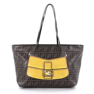 Fendi Roll Tote Printed Zucca Coated Canvas Medium Brown 2462801