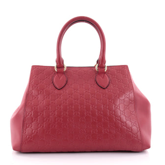 Gucci Soft Signature Convertible Top Handle Bag Guccissima Leather Large Red 2463101