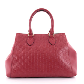 Gucci Soft Signature Convertible Top Handle Bag Guccissima Leather Large Red 2463101