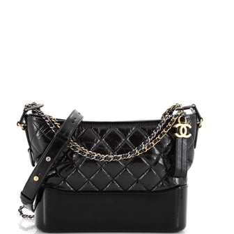 Chanel Gabrielle Hobo with Logo Handle Quilted Aged Calfskin Medium