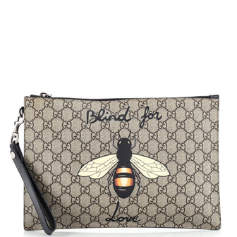 Gucci Zipped Pouch Printed GG Coated Canvas Medium