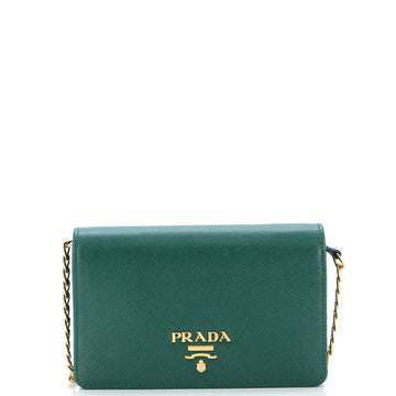 Prada Chain Wallet Crossbody Saffiano Leather
