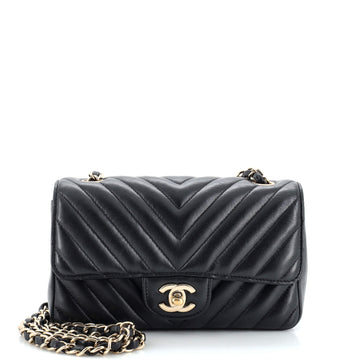 Chanel Classic Single Flap Bag Chevron Lambskin Mini