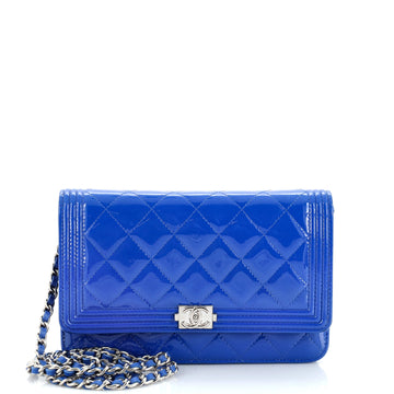 Chanel Boy Wallet on Chain Quilted Patent