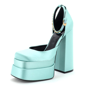 Versace Women's Medusa Aevitas Platform Pumps Satin with Crystals