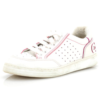 Chanel Women's Logo Low-Top Sneakers Leather