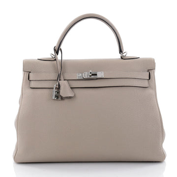 Hermes Kelly Handbag Grey Togo with Palladium Hardware 2463901