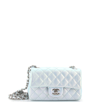 Chanel Classic Single Flap Bag Quilted Iridescent Calfskin Mini