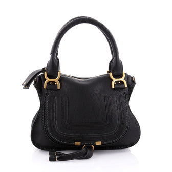 Chloe Marcie Satchel Leather Medium Black 2464002