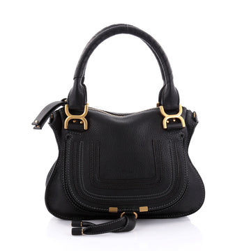 Chloe Marcie Satchel Leather Medium Black 2464002