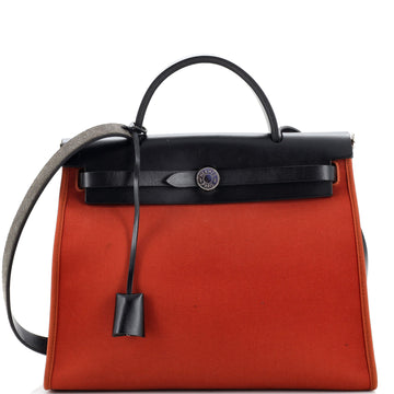Hermes Herbag Zip Leather and Toile 31