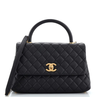 Chanel Coco Top Handle Bag Quilted Caviar Small