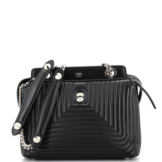 Fendi DotCom Click Shoulder Bag Quilted Leather Small