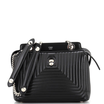 Fendi DotCom Click Shoulder Bag Quilted Leather Small
