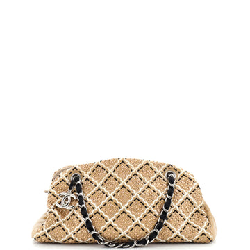 Chanel Just Mademoiselle Bag Woven Stitch Patent Medium