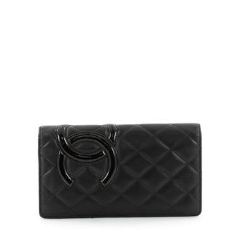 Chanel Cambon Wallet Quilted Lambskin Long Black 2464605