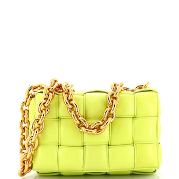 Bottega Veneta Cassette Chain Crossbody Bag Padded Maxi Intrecciato Leather