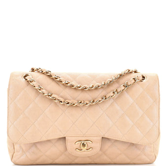 Chanel Classic Double Flap Bag Quilted Iridescent Caviar Jumbo